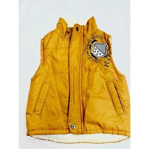 Calvin Klein Boys 2T Rugby Style Puffer Vest Gold Outdoor Preppy Play Vtg